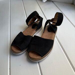 Clarks - Black Suede Women's Sandals - Size 7